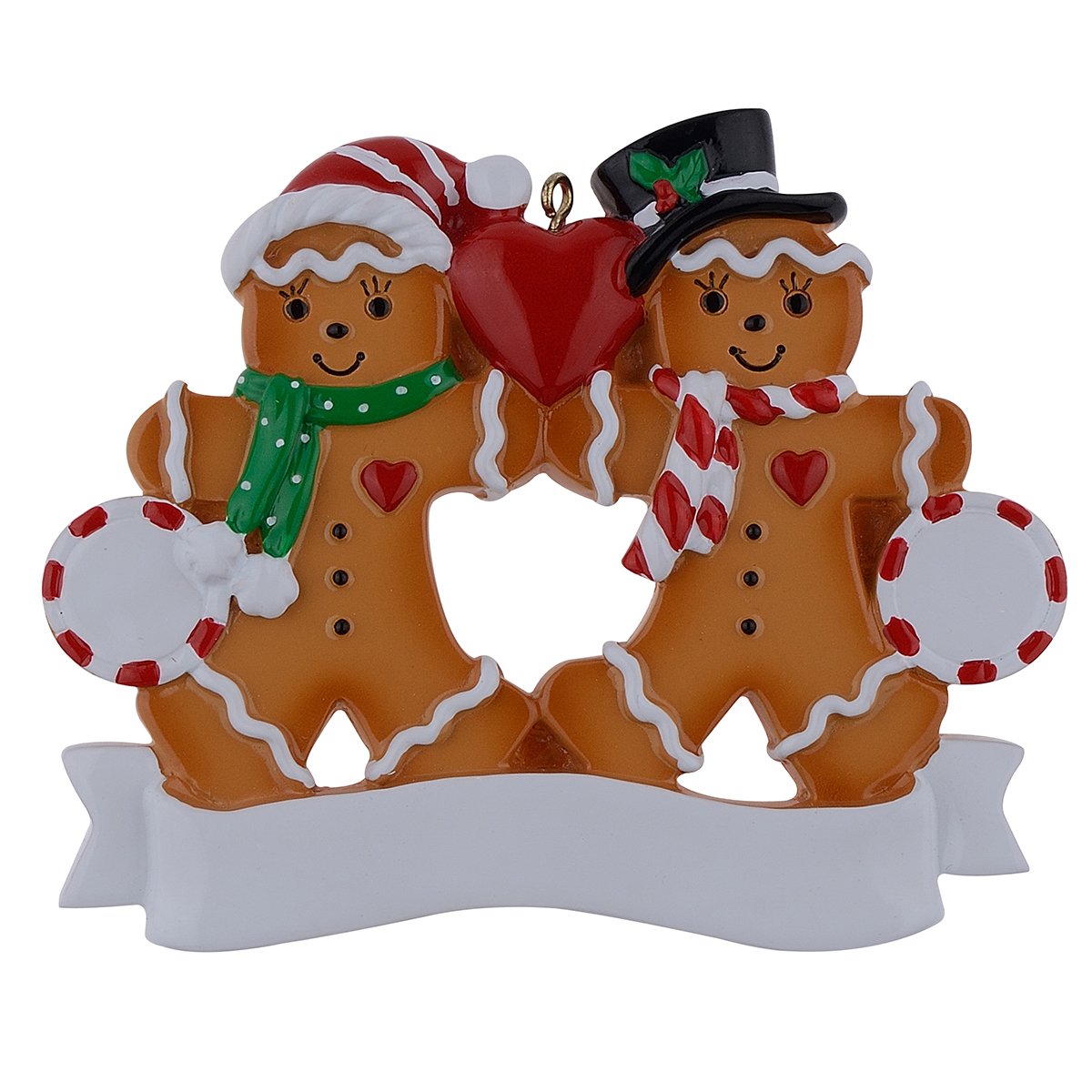 Family of 2 Gingerbread Couple Christmas Ornament Personalized Christmas Keepsake Gifts for Grandparents, Kids, Friends