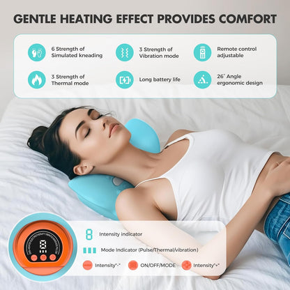 Smedz Neck Massager 2025 New Upgrade 3 in 1 Portable Massager with Heat &Comfortable Stretching–Adjustable Intensity for Neck & Shoulder Relaxation at Home, Office