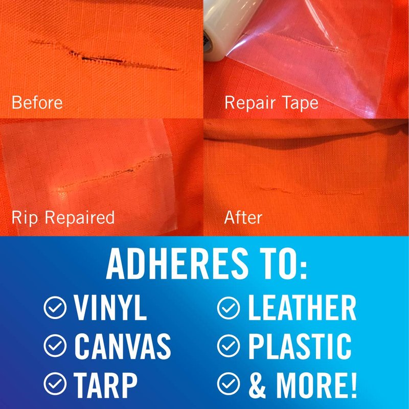 Better Boat Repair Tape - Clear Waterproof Patch for Fabric & Vinyl | 30ft x 3in Heavy Duty for RV, Tent, Sail, Canopy