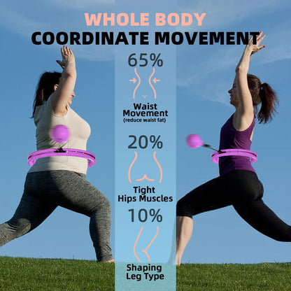 Argvsde Weighted Hula Infinity Fitness Hoop for Adult Weight Loss, 2 in 1 Smart Fitness Workout Hula Circle Hoops with 28 Detachable Knots, Exercise Fit Hoop Suitable for Women and Beginners