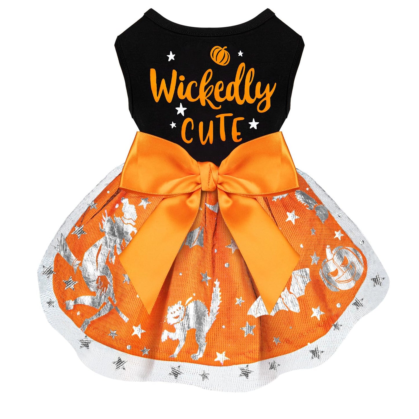 Dog Halloween Costumes Dog Dress Halloween Costumes for Dogs Funny Puppy Dress with Bow for Small Medium Large Dogs Pumpkin Witch Bat Pet Costume Halloween