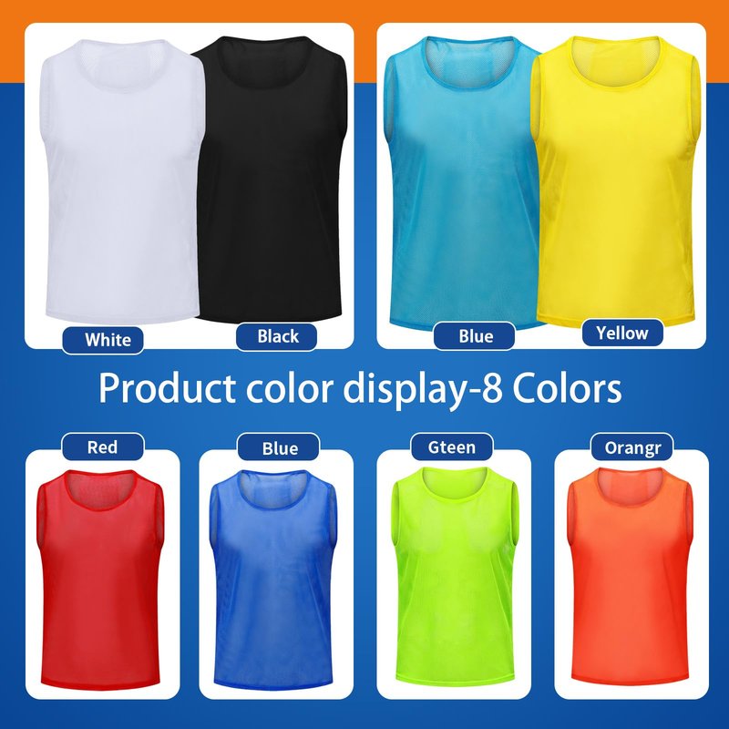 Antoyo Soccer Pinnies Youth with Numbers Scrimmage Team Pinnies Practice Vests Pinnies Jerseys for Basketball Soccer Football Bibs for Youth Adult