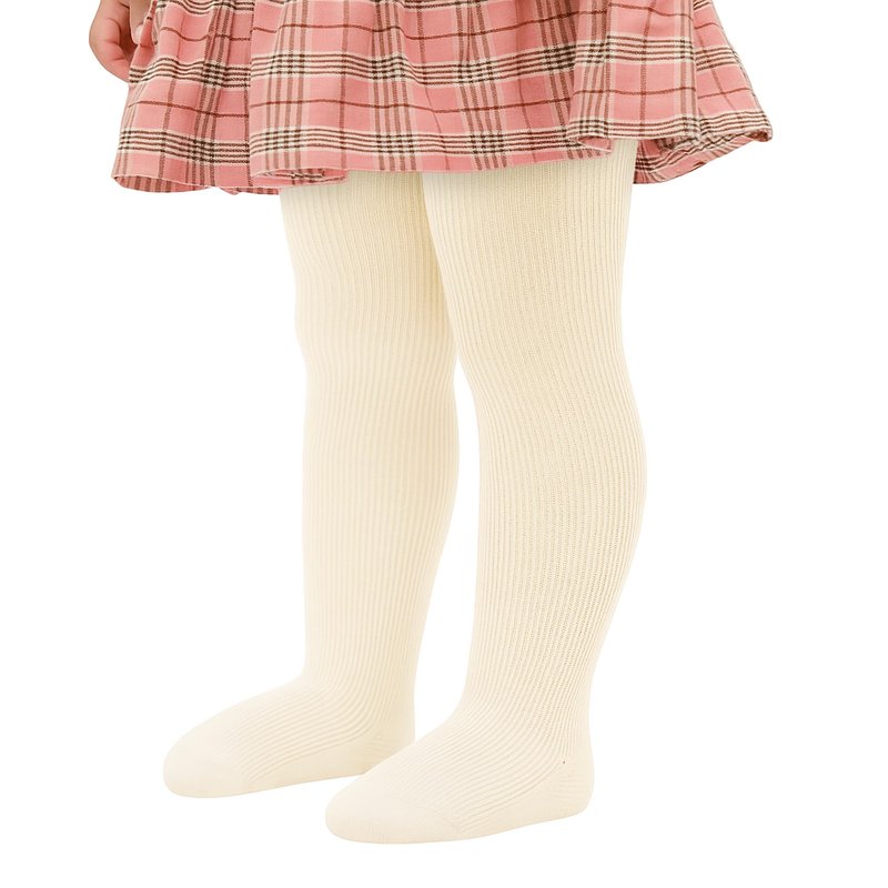 Stelle Toddler Girls Tights Baby Cable Knit Thick Stockings Cotton Winter Warm Leggings Pantyhose 1/2/3 Pack(Ivory,XXS)