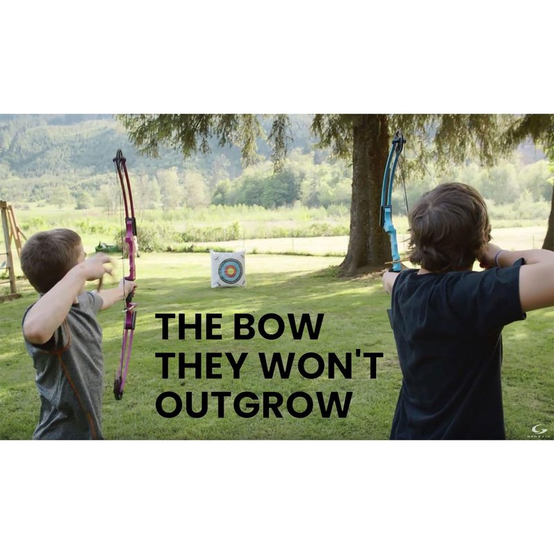 Genesis Original Compound Bow & Arrow Kit- Adjustable Riser, 15"-30" Draw Length, 10-20 lb Draw Weight, All Skill Levels, Draw Hand - Right, Red