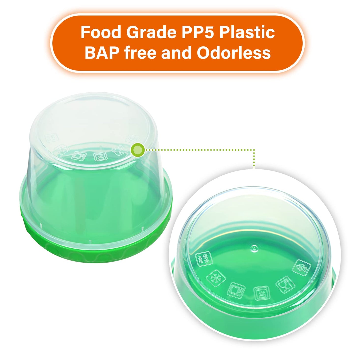 EONJOE 8 oz Small Freezer Containers with Lids Stackable Plastic Food Storage Container 1 Cup Meal Prep Bowls Airtight Dishwasher Safe,12-pack