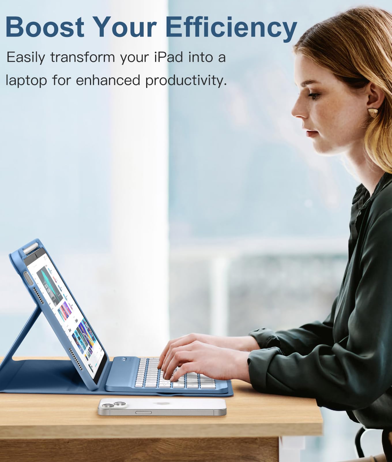 Vobafe Keyboard Case for iPad A16 11th Generation 2025/10th Generation 2022(11/10.9 inch), 7 Colors Backlit Detachable Folio Keyboard Cover with Pencil Holder for iPad 11/10 Gen, UK Layout, Blue