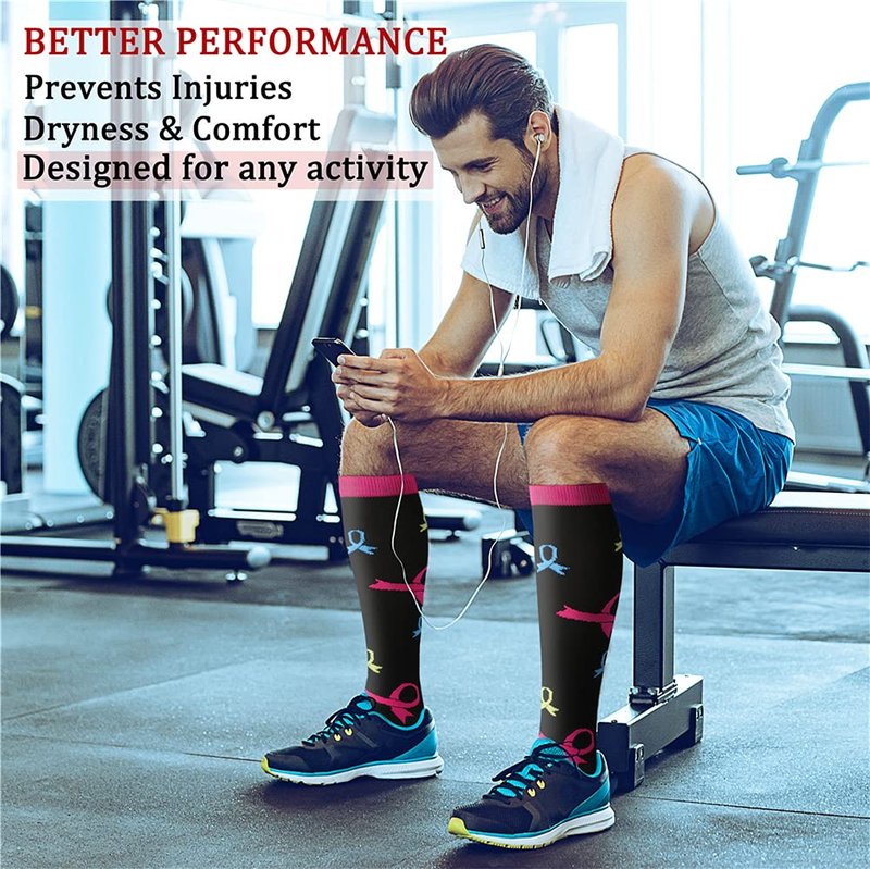 CHARMKING Compression Socks for Women & Men (8 Pairs) 15-20 mmHg Graduated Copper Support Calf Socks are Best for Pregnant, Nurses - Boost Performance, Circulation, Knee High Wide Calf(S/M, Multi 06)
