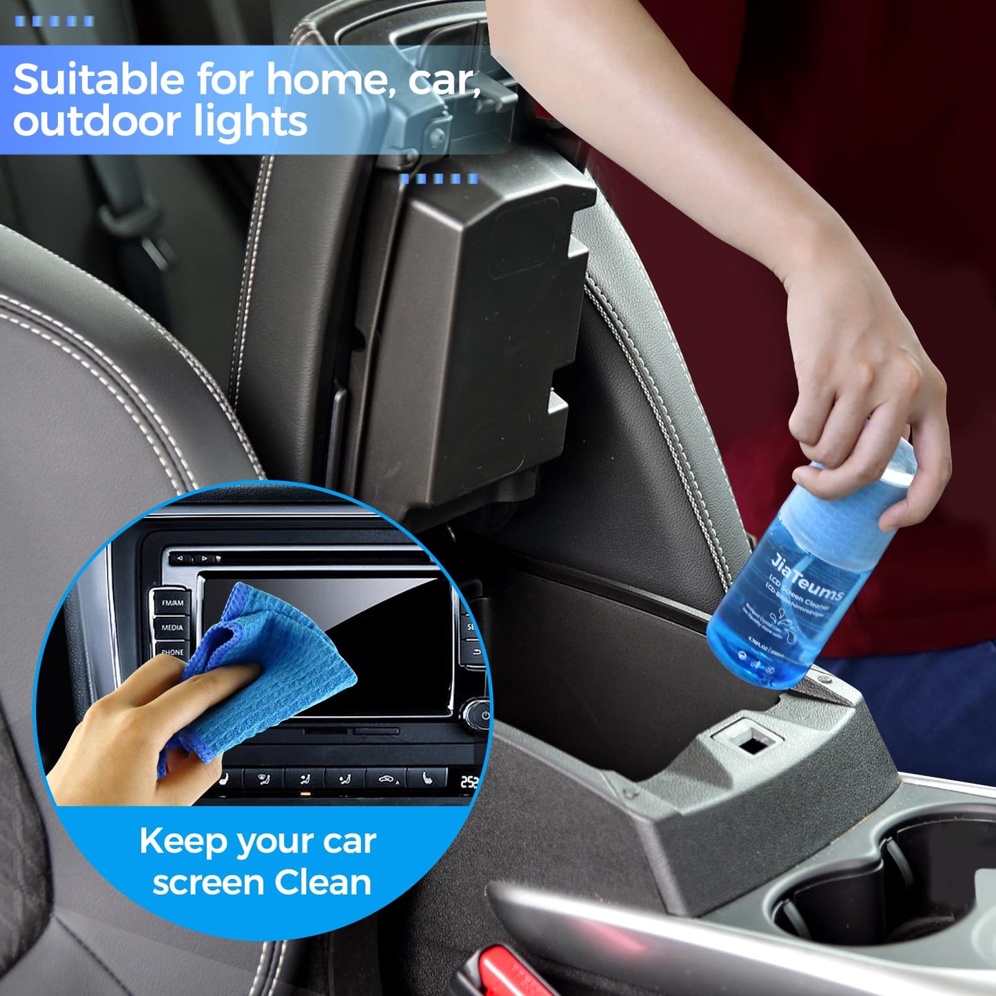 JiaTeums TV Screen Cleaner, Non-Drip Touchscreen Spray with Wiper for CD Disc Laptop Phone Tablet Computer Lens(200ml)