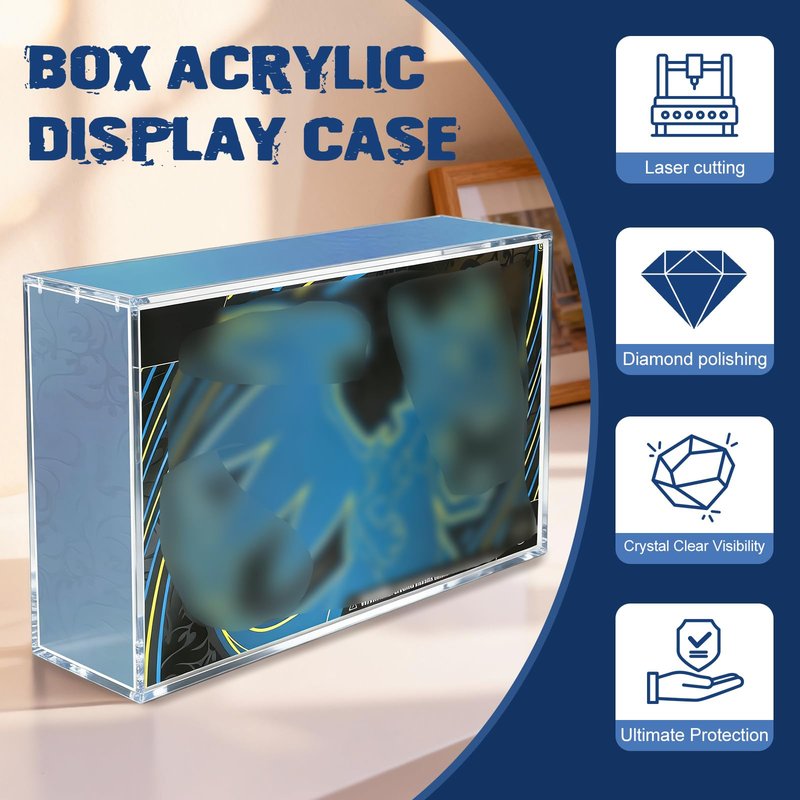 Magnetic Acrylic Display Case for Mega CHARZRD X ex Ultra-Premium Collection UPC and 151 UPC – 8mm/5mm Thick Acrylic with N52 Magnets – Protective Display for Card Collection Boxes