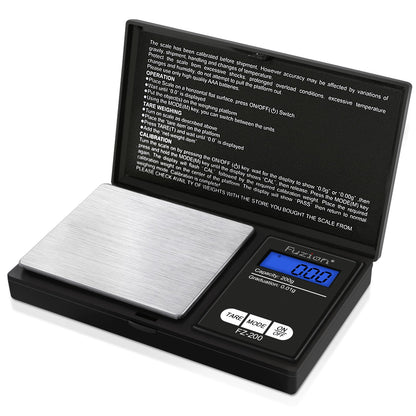 Fuzion Digital Pocket Scale, 200g/0.01g Gram Scale, Mini Scale Grams, Small Digital Scale, Small Food Scale, Jewelry Scale, Precision Scale with Tare, LCD