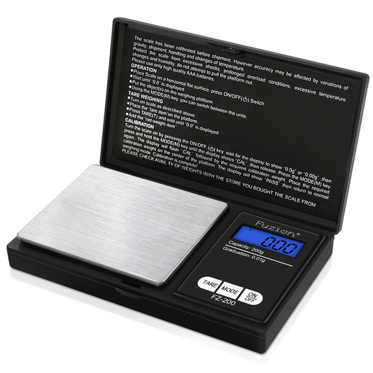 Fuzion Digital Pocket Scale, 200g/0.01g Gram Scale, Mini Scale Grams, Small Digital Scale, Small Food Scale, Jewelry Scale, Precision Scale with Tare, LCD