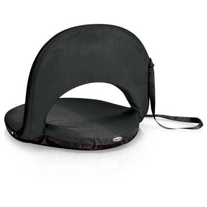 PICNIC TIME Oniva Portable Reclining Stadium Seat with Back Support, Folding Bleacher Chairs with Back and Cushion, Thick Padded Bench Seat and Armrest, Includes Six Backrest Positions, (Black)