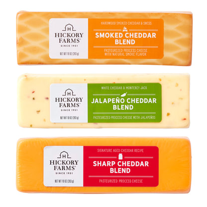 Hickory Farms Cheddar Cheese Variety Sampler - 3 Pack | Gourmet Charcuterie Variety, Perfect for Charcuterie Boards