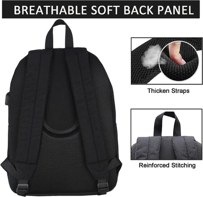 SUPACOOL Casual Laptop Backpack for Men and Women, Classic backpack for College Travel Work, Lightweight Pack Back(black)
