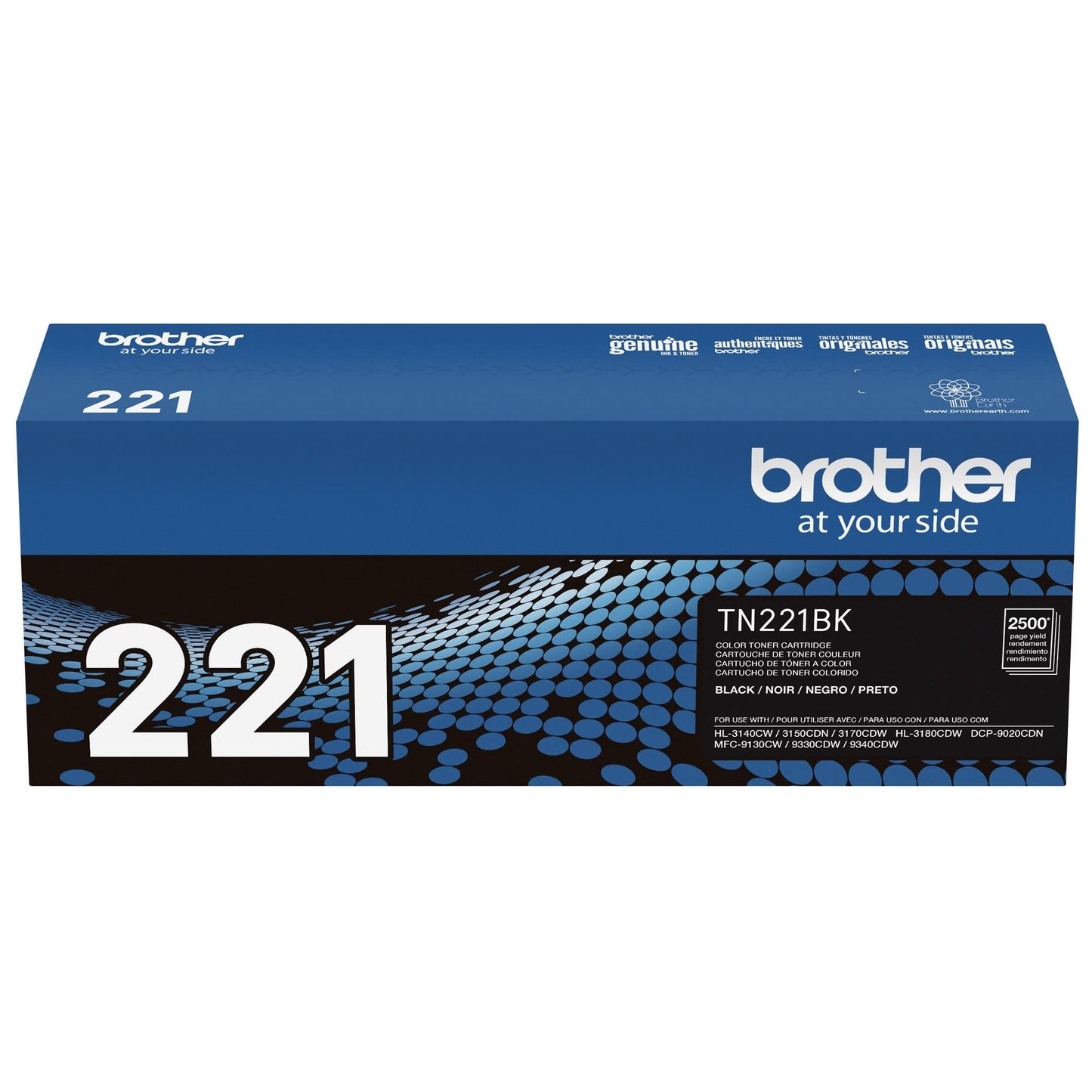 Brother Genuine Standard Yield Toner Cartridge, TN221BK, Replacement Black Toner, Page Yield Upto 2,500 Pages, Amazon Dash Replenishment Cartridge, TN221