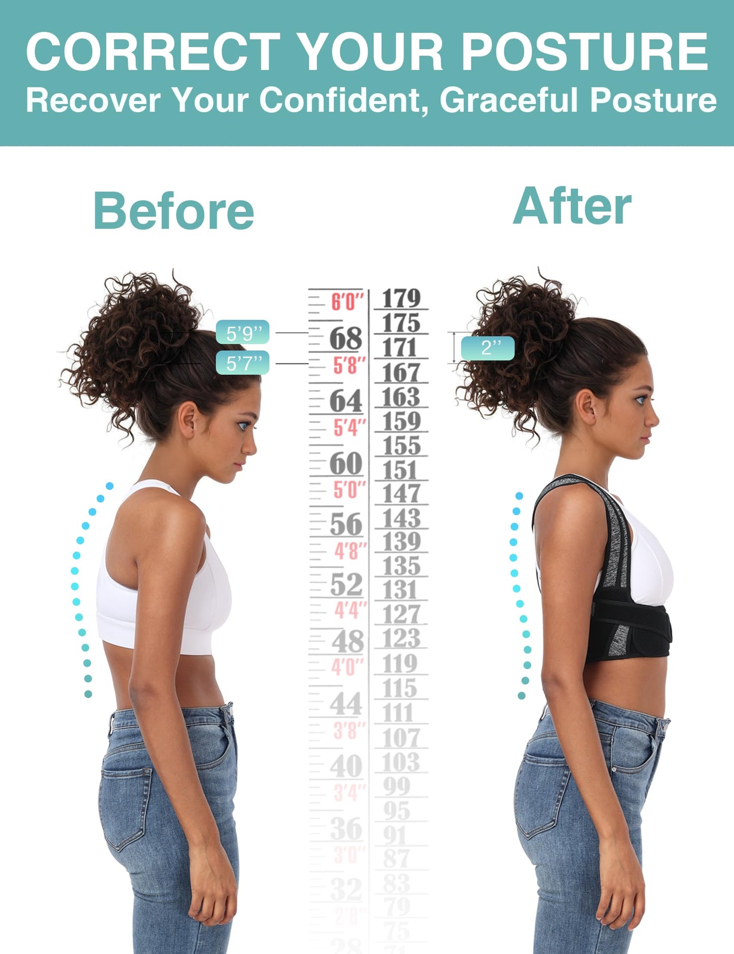 Enthra Posture Corrector for Women Men,BI-Straps Back Straightener - Bamboo Fiber Back Brace Posture Corrector - Instant Upper Back Pain Relief