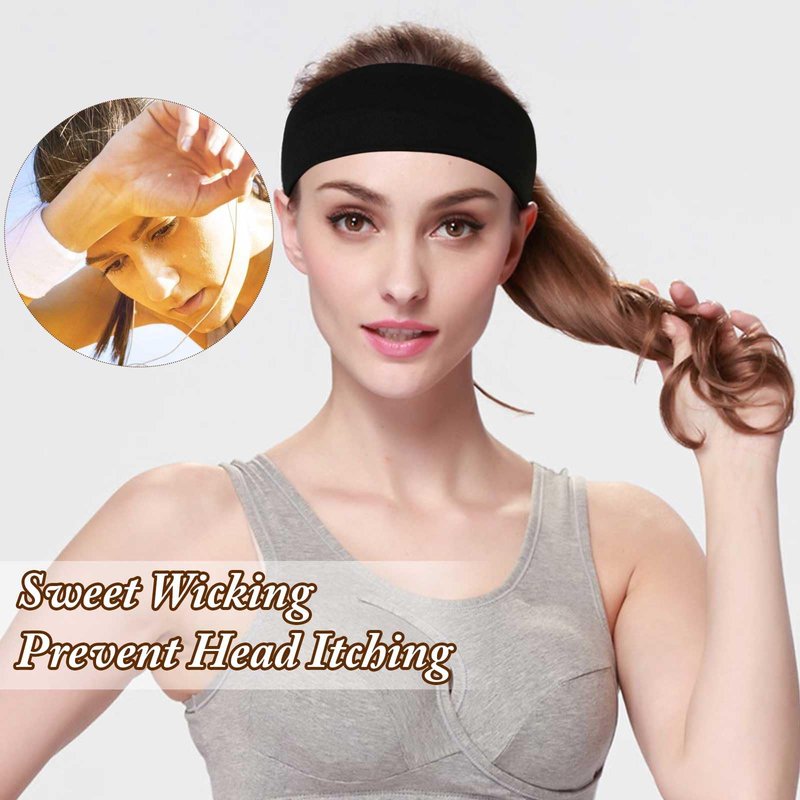 FOWSRHRG 9 Pack Headbands for Women, Non Slip Workout Head Bands for Women's Hair, Sweat Headbands Stretchy Headbands for Yoga