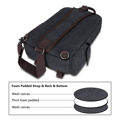 S-ZONE Sling Backpack for Men with Chest Pocket 13" Shoulder Bag Shoulder Bag Shoulder Bag Backpack, dark grey, M, One size
