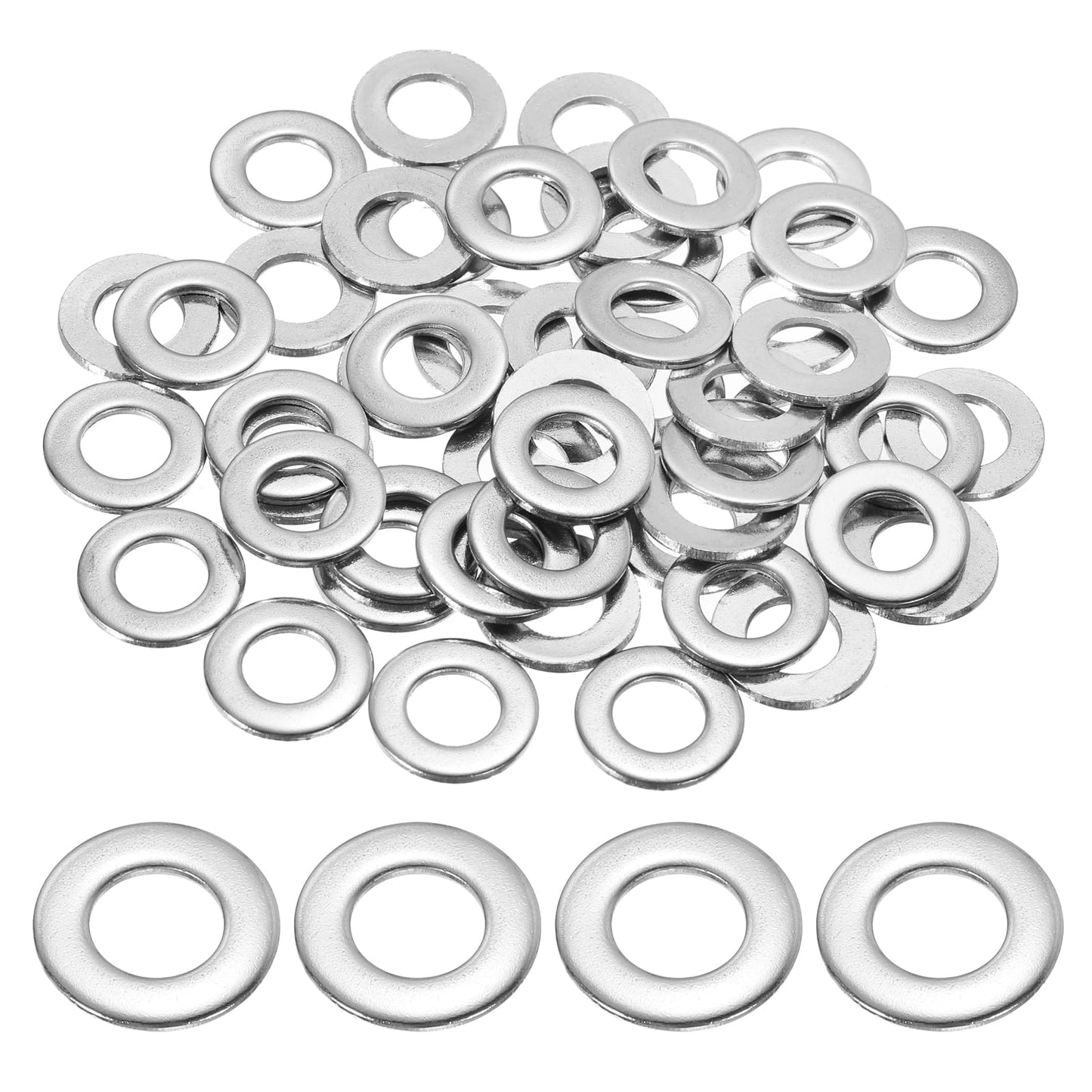 PATIKIL M8 304 Stainless Steel Flat Washer, 50 Pcs 8mm ID 15.5mm OD 1.5mm Thick Metric Washers Metal Sealing Gasket Ring for Screws Bolts Factories Home Outdoor Projects