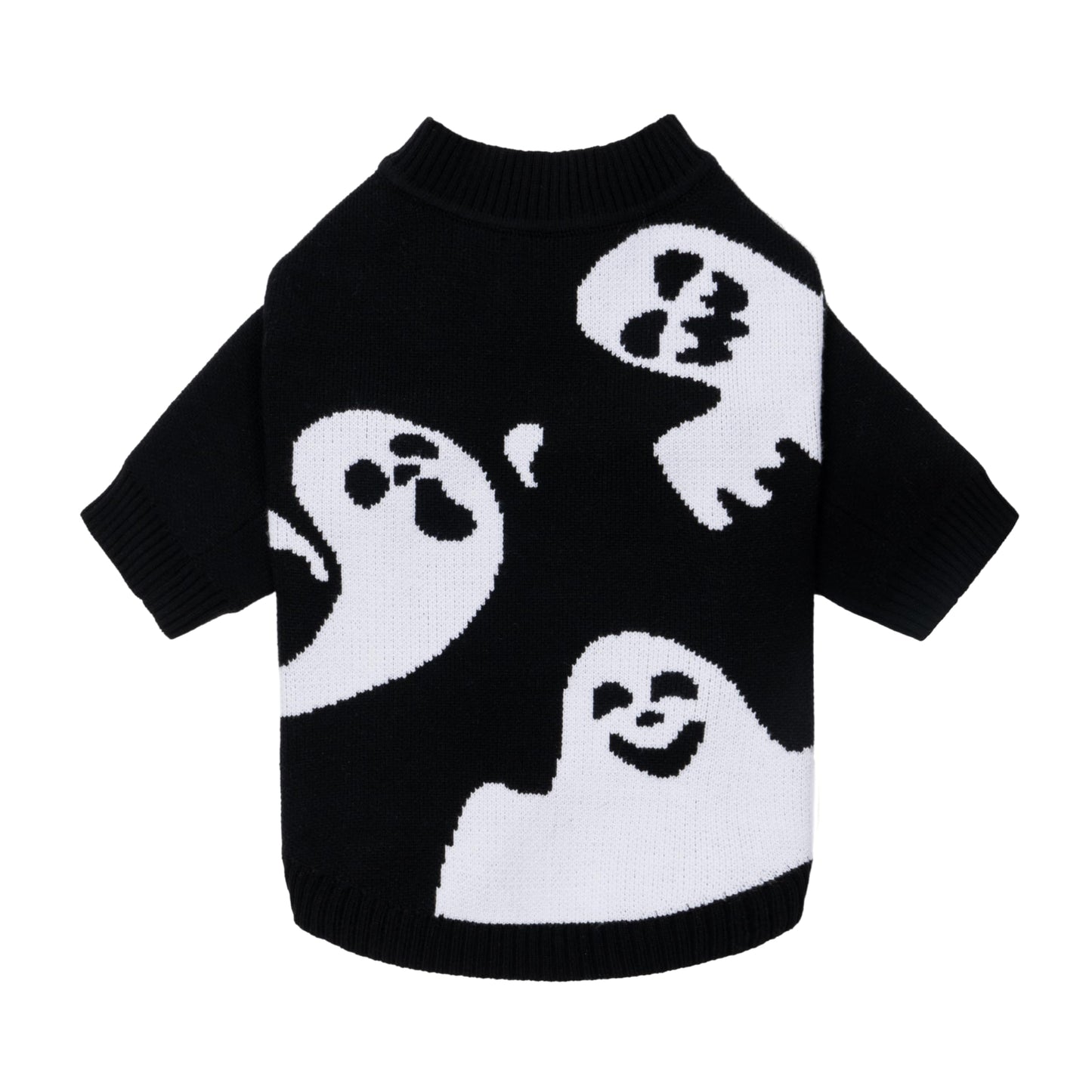 Fitwarm Halloween Ghost Dog Sweater, Funny Costumes for Dogs, Pet Apparel, Black, White, Medium