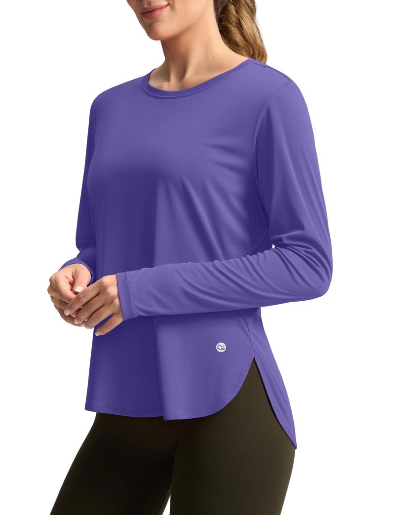 Women's Sun Shirts UPF 50+ Long Sleeve UV Protection Shirt Lightweight Quick Dry Workout Hiking Tops for Women(Vintage Purple,M)