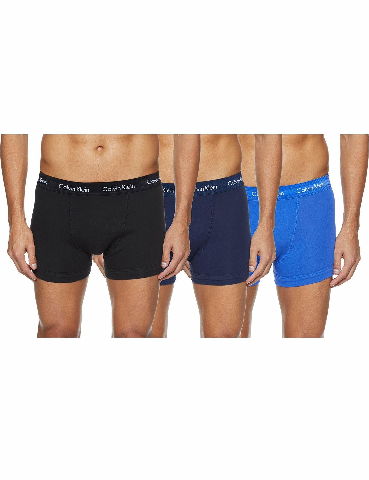 Calvin Klein Men's Trunk 3pk Trunk, C-black/Blu/Blu, L