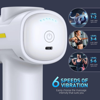 Massage Gun,Massage Gun Deep Tissue for Pain Relief with 7 Massage Heads & 6 Speeds and Carrying Case (Green)