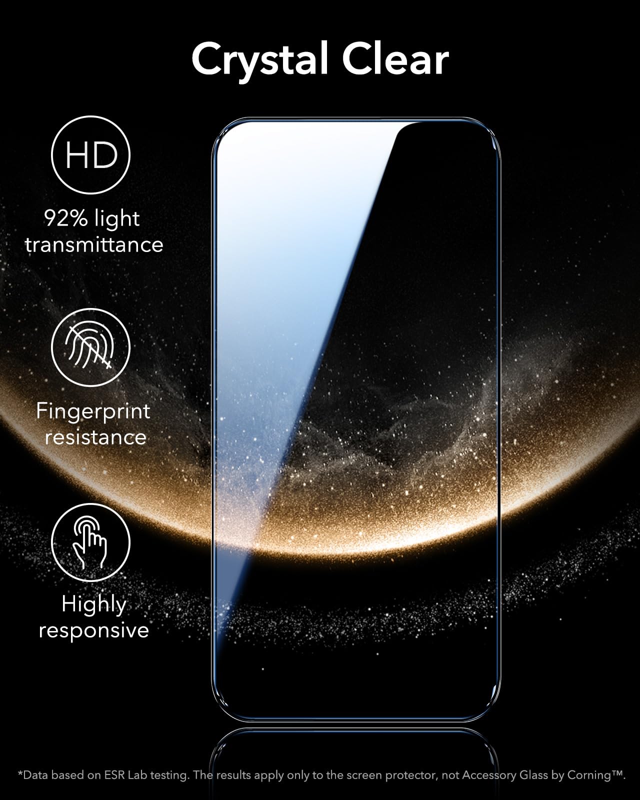ESR Accessory Glass by Corning™ 3 Pack 9H+ Glass for iPhone 17 Pro Max Screen Protector, Military Grade Shatterproof & Durable with UltraFit Tray