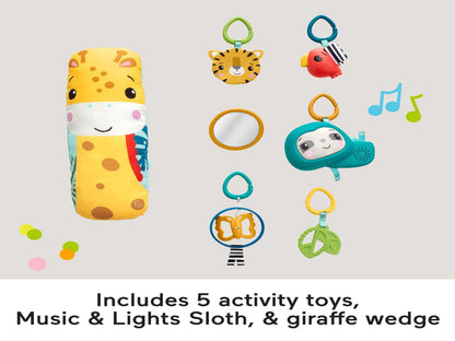 Fisher-Price 3-In-1 Rainforest Sensory Gym & Baby Play Mat | Baby Play Gym Mat for Newborn to Toddler with Light Up Musical Sloth, Toys and Comfy Jungle Gym Playmat Toys | Playmats & Floor Gyms, HJW08
