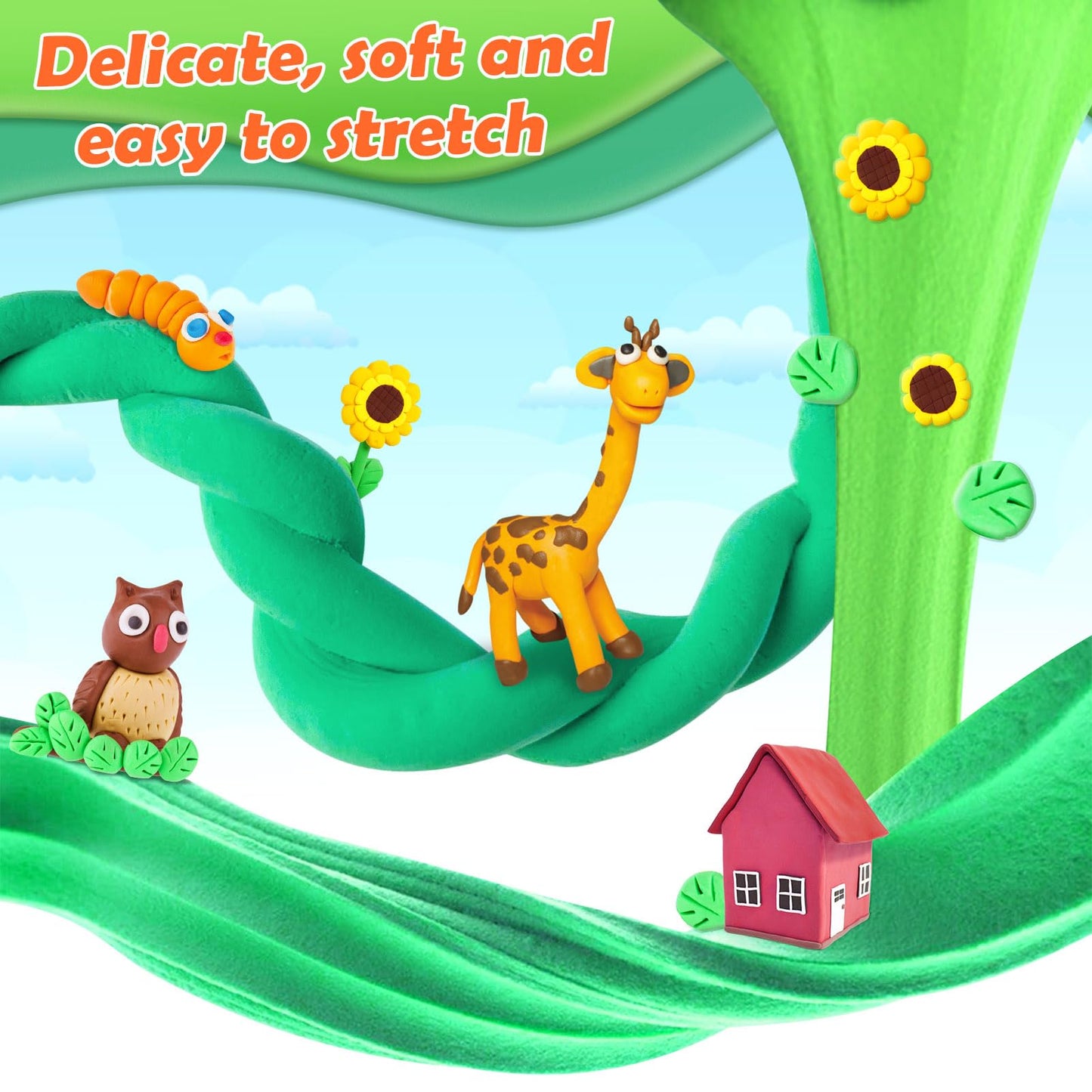 ESSENSON Air Dry Clay 100 Colors, Modeling Clay for Kids, DIY Molding Magic Clay, Gift for Kids