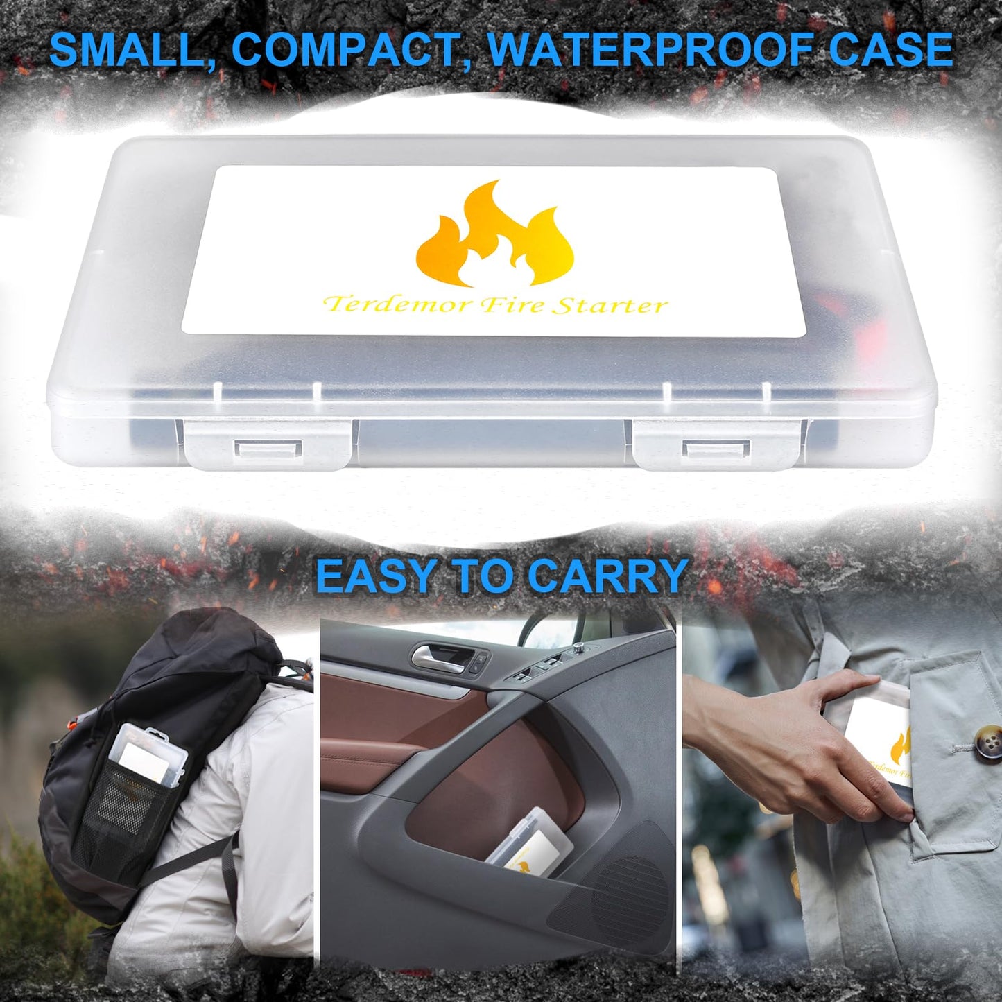 Ferro Rod Fire Starter Kit – 5" Flint and Steel with Two Waxed Tinder Cord & Paracord for Camping, Hiking, Outdoor Survival, Emergency Preparedness