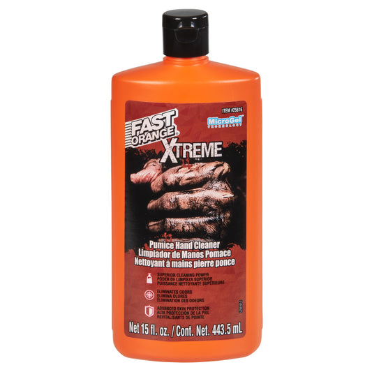 Fast Orange 25616 Xtreme Heavy Duty Hand Cleaner, Natural Citrus Scent, Waterless Cleaner For Mechanics, Strong Grease Fighter, Eliminates Odors while Protecting Skin 15 Fl. Oz