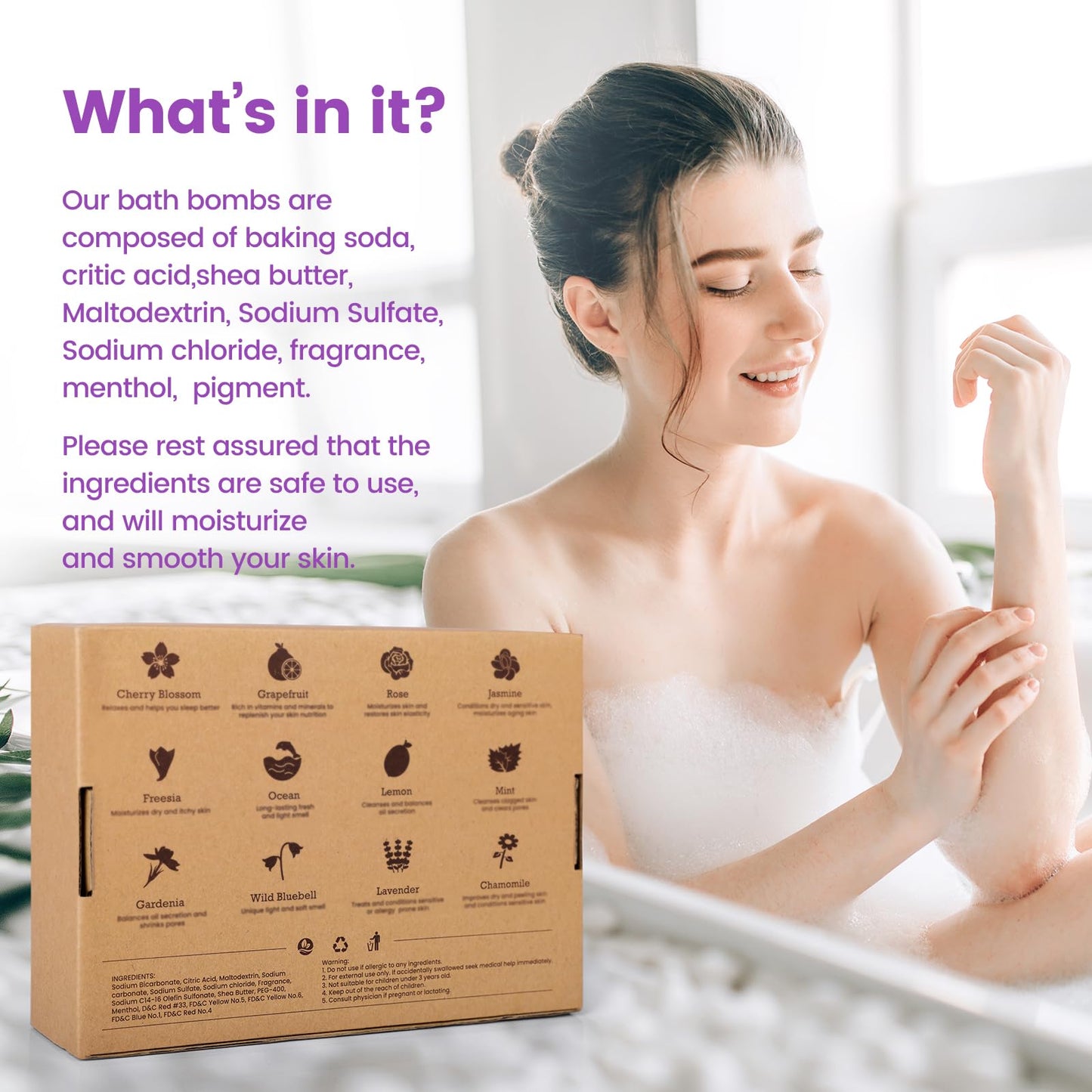 SeasonBliss Bath Bombs for Women, 12 Pack Handmade Bubble Shower Bombs Set, Shea Butter & Individually Wrapped, Present Idea for Her/Him, Wife, Mom Women