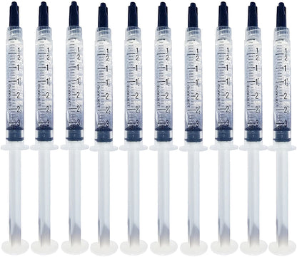 Bright White Smiles - Teeth Whitening Gel Refill Kit - 10 Tubes 44% Carbamide Peroxide Tooth Whitener Formula