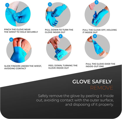 eatasty Disposable Gloves, Pack of 1000, Blue Nitrile Gloves, Powder-Free, Latex-Free, Strong with Textured Grip, Multipurpose for Food Handling, Cleaning, Automotive & DIY