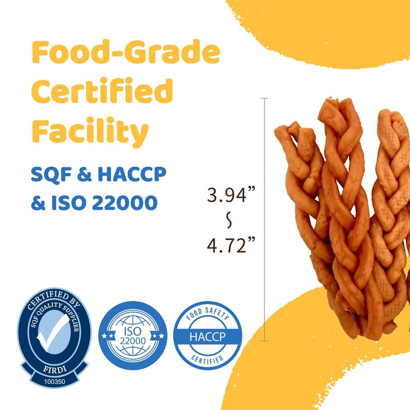iPaw 5 Stock-Up Combo Turkey Dog Treats, SQF Certified Human Grade Dog Treat, Suitable for Training Chew, Hypoallergenic, Rawhide Alternative, Braided Stick (Duck Liver), 5 Packs