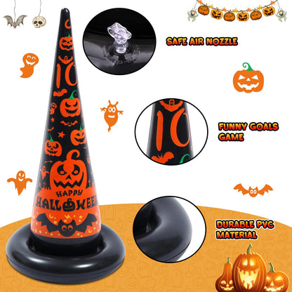 Voiiake 3 Pack Witch Hat Halloween Inflatables Ring Toss Game - Fun Halloween Games,Toys & Party Supplies, Games & Toys for Kids Adults