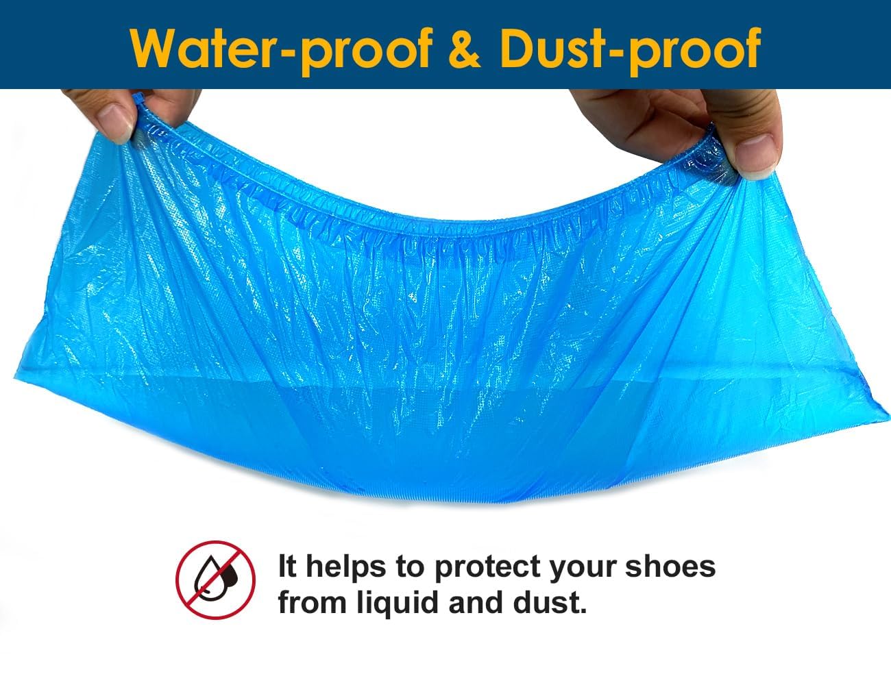 Shoe Covers Disposable Non Slip -100 Pack(50 pairs) 15.7'' Hygienic Waterproof Foot Booties Covers Recyclable Shoe Booties Covers for Indoors, Fits Up to US Men's 11 & US Women's 13