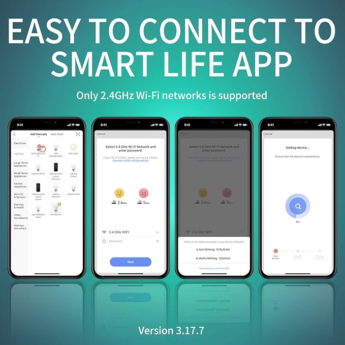 ANWIO Smart Light Bulbs 8.5W (60W Replacement) A19 E26 LED Bulb Work with Alexa, Google Assistant, Smart Life App, Tuya App, Color Changing Light Bulb,806LM,2.4Ghz only，No Hub Required（2-Pack）