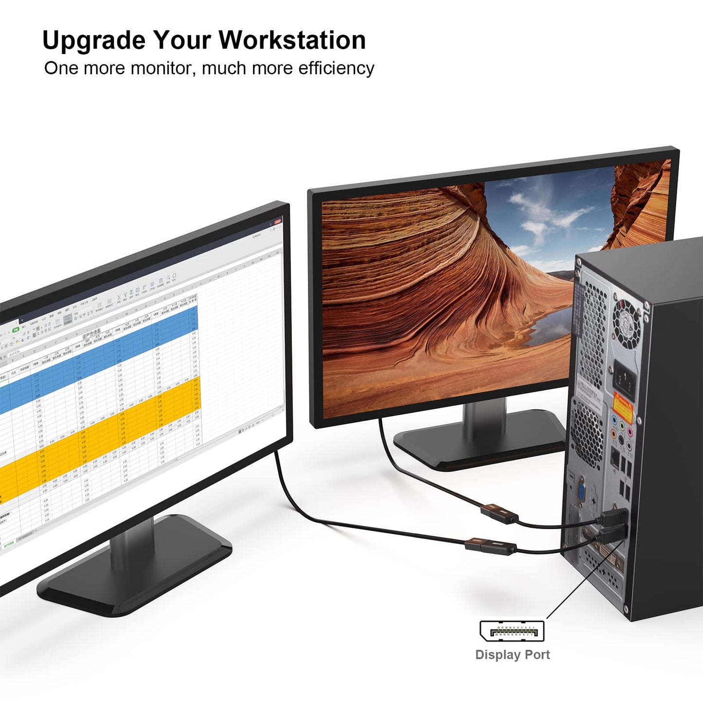 BENFEI 4K DisplayPort to HDMI Adapter, Uni-Directional DP 1.2 Computer to HDMI 1.4 Screen Gold-Plated DP Display Port to HDMI Adapter (Male to Female) Compatible with Lenovo Dell HP and Other Passive