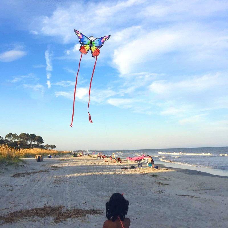 Kaiciuss Butterfly Kite for Kids & Adults Easy to Fly, 55" x 28" Large Single Line for The Beach, Easy Flying for Beginners, Comes with 300 FT String Line Handle
