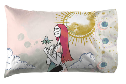 Jay Franco Sheet Set with Fitted, Flat Sheets & Pillow Cover - Ultra-Soft Bedding with Pillowcase for Room Decor, Beige - Nightmare Before Christmas, 3 Piece Twin