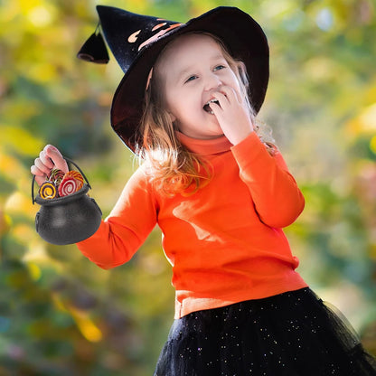 MCPINKY Small Halloween Candy Buckets, 12PCS Mini Portable Pumpkin Bucket Candy Bowl Holders for Kids Trick Or Treat Party Favor