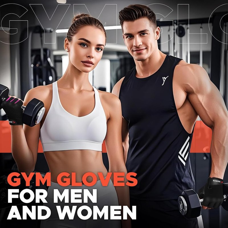 BEACE Weight Lifting Gym Gloves - Anti-Slip Leather Palm for Workout & Fitness | Unisex