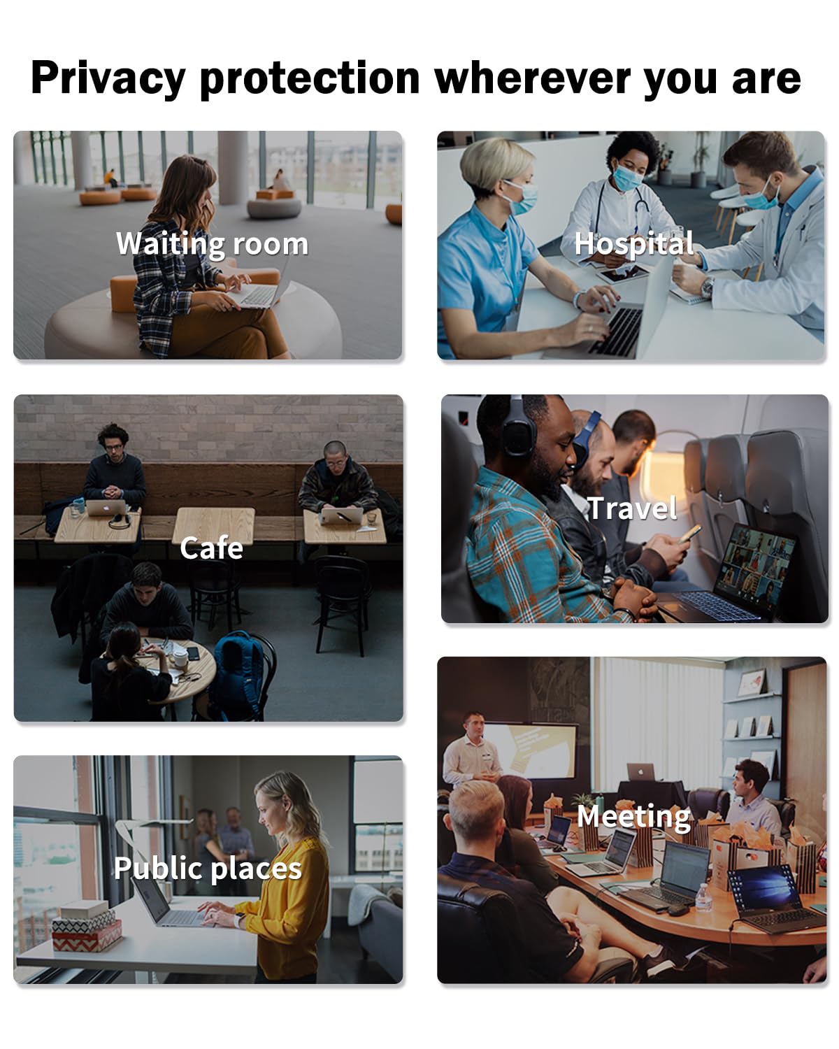 F FORITO 360° Privacy Screen Protector Compatible with MacBook Pro 16 inch (2024, 2023, 2022, 2021, M4, M3, M2, M1, Pro, Max), Anti Peeping Anti Glare Anti Blue Light Laptop Privacy Screen Shield