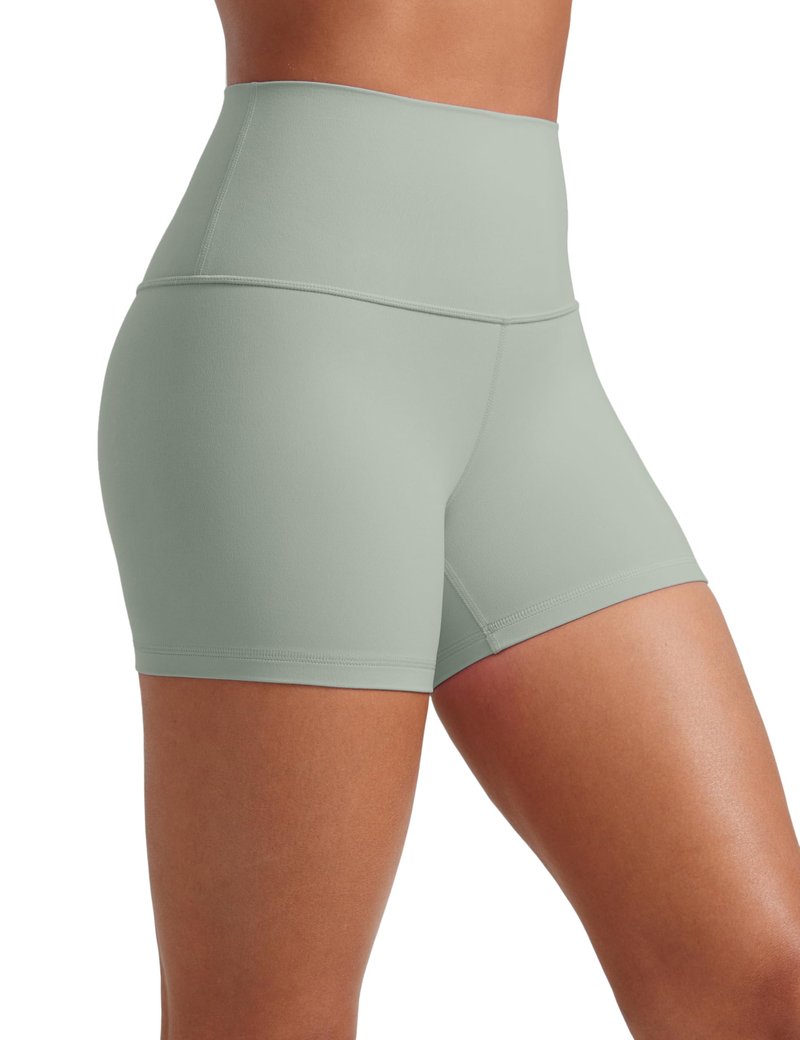 CRZ YOGA Butterluxe Biker Shorts 4'' - High Waisted Booty Workout Volleyball Yoga Womens Spandex Green Palm Court Medium