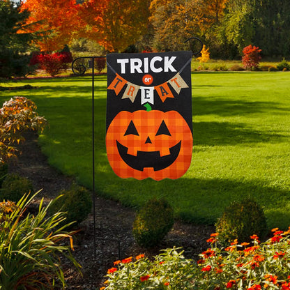Briarwood Lane Trick Or Treat Pumpkin Burlap Halloween Garden Flag 12.5" x 18"