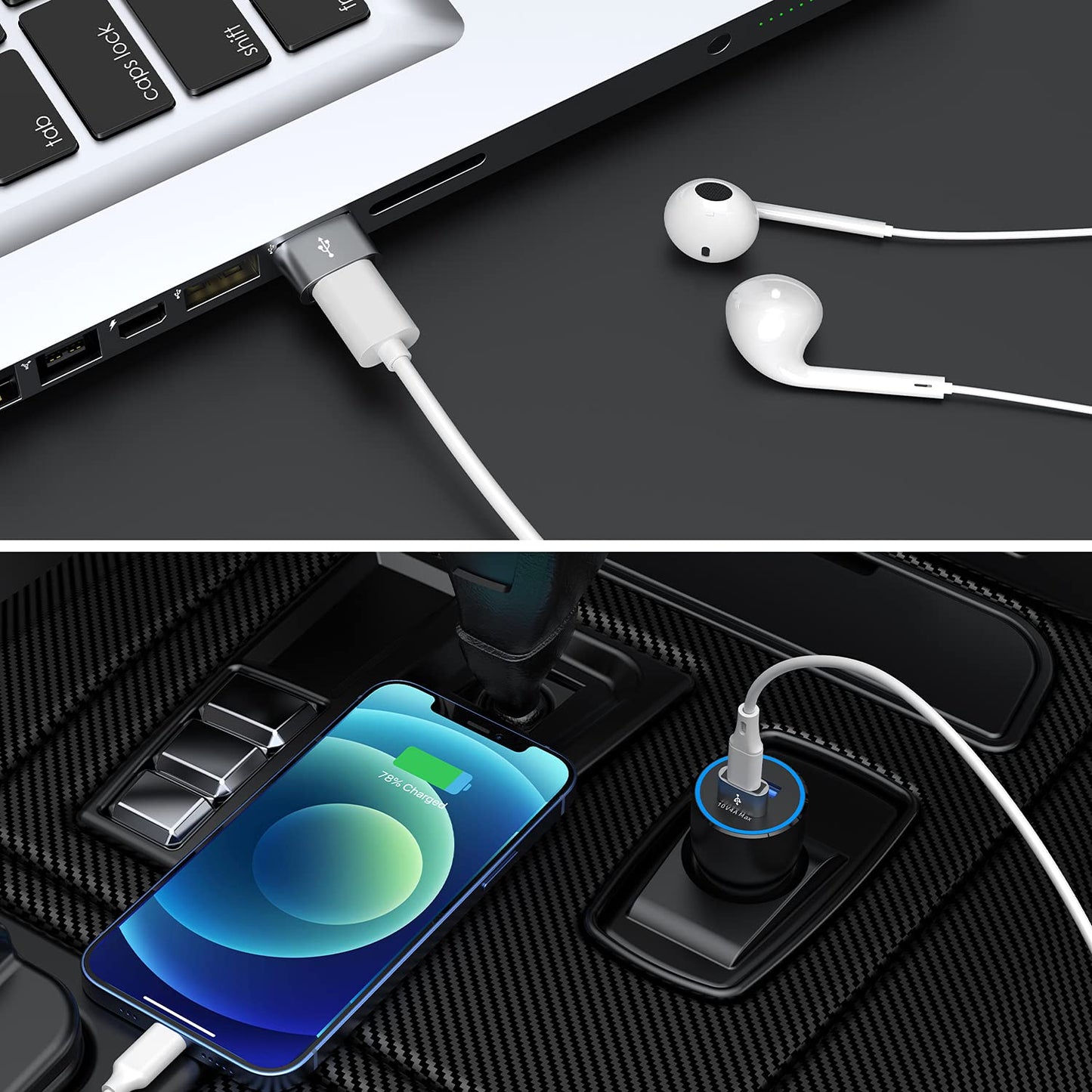 JXMOX USB C Female to USB Male Adapter 4-Pack, Type C to USB A Charger Cable Converter,Compatible with iPhone 11 12 13 14 15 16 Plus Pro Max,iPad Pro Air 4 Mini 6,Samsung Galaxy S24 S23 S22 S21,Pixel