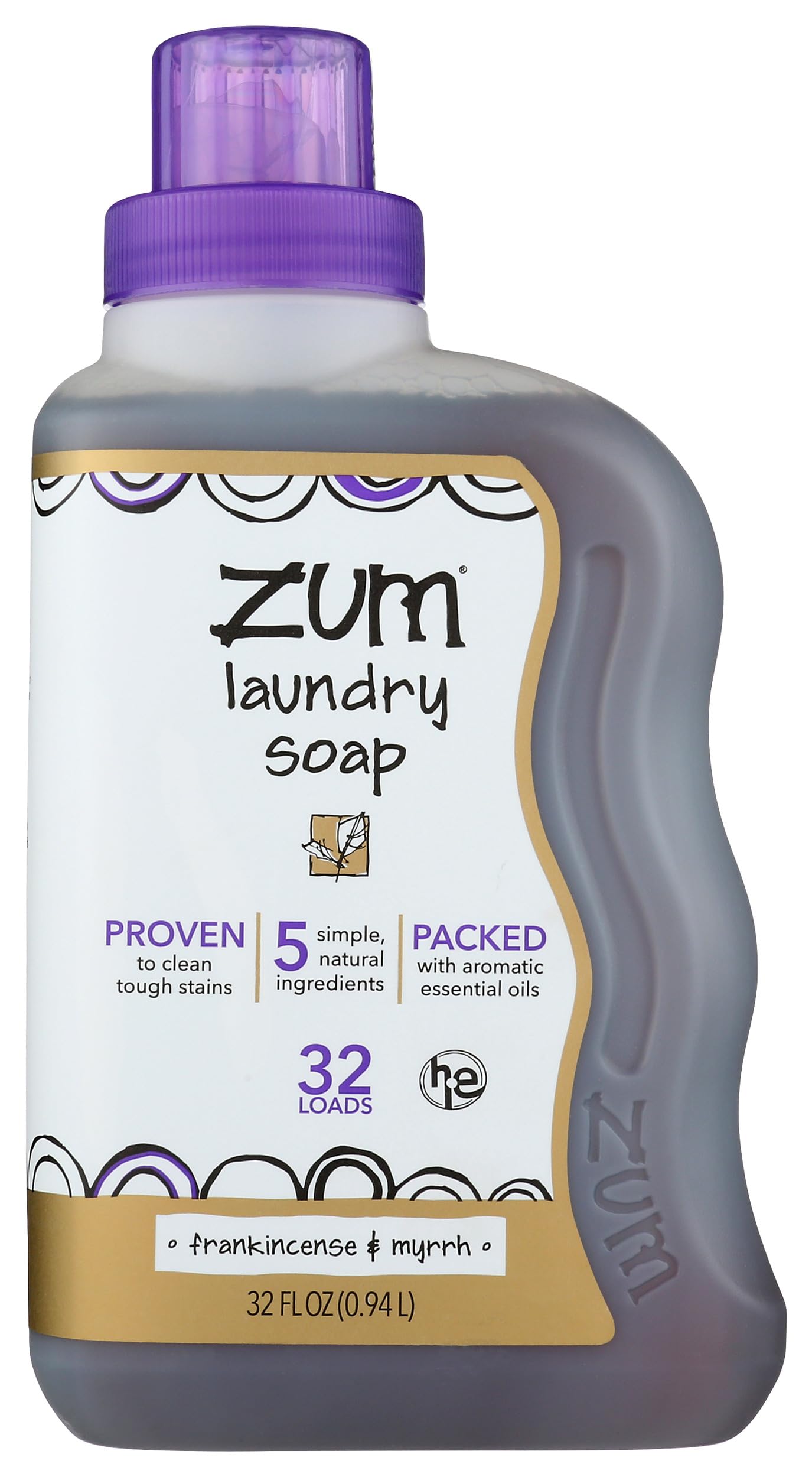 Indigo Wild, Zum Clean, Aromatherapy Laundry Soap, Frankincense & Myrrh,32 fl oz