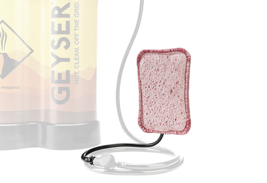 Geyser System Scrub Replacement Sponge for The Portable Shower & Cleaning Kit for Camping & Outdoor Recreation - Pink